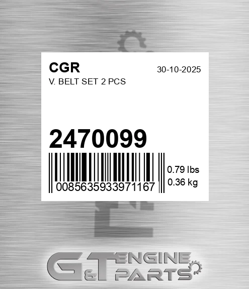 2470099 V. Belt Set 2 Pcs