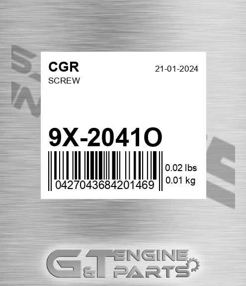 9X-2041O Screw