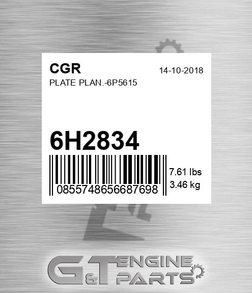 6H2834 Plate Plan.-6p5615