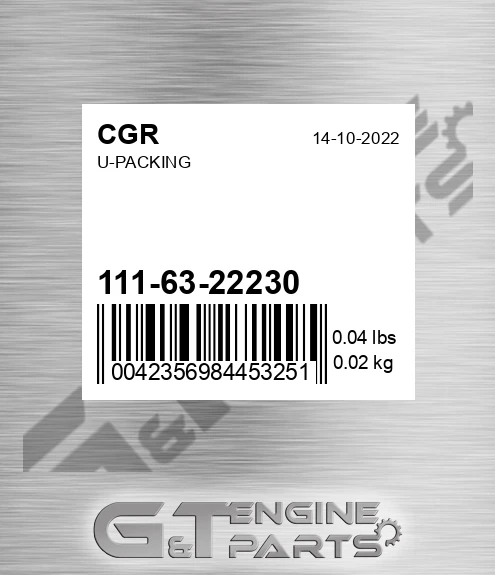 111-63-22230 U-packing for CGR
