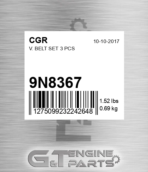 9N8367 V. Belt Set 3 Pcs