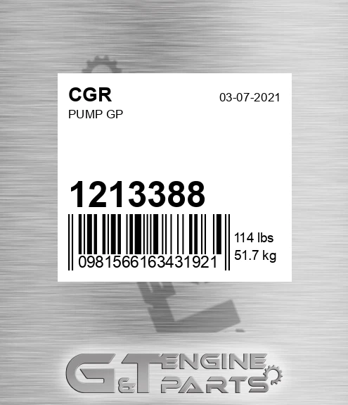 1213388 CGR Pump Gp