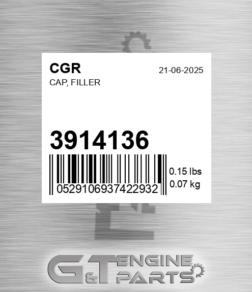 3914136 Cap, Filler