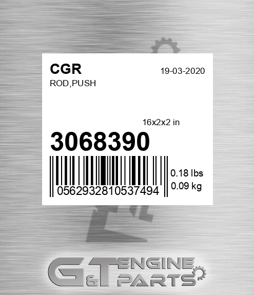 3068390 CGR Rod,push