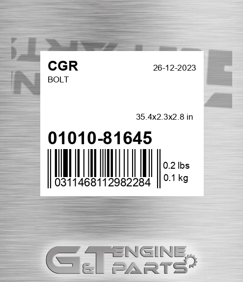 01010-81645 Bolt
