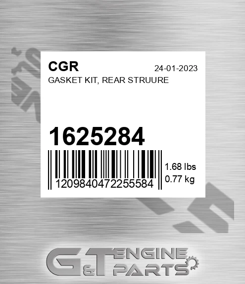1625284 CGR Gasket Kit, Rear Struure