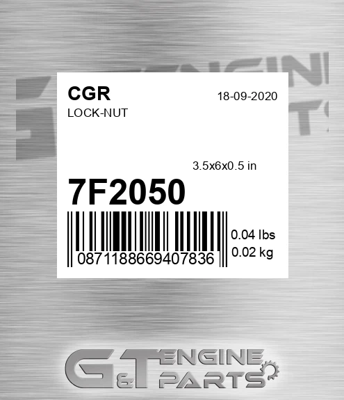 7F2050 Lock-nut