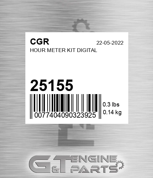 25155 Hour Meter Kit Digital