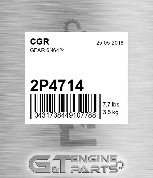 2P4714 CGR Gear 6n6424