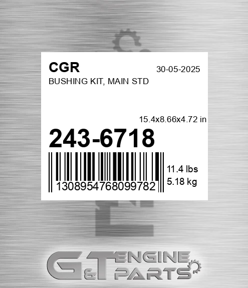 243-6718 Bushing Kit, Main Std