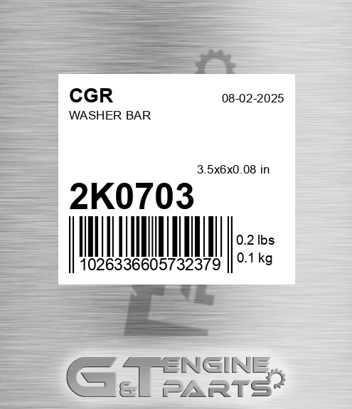 2K0703 Washer Bar