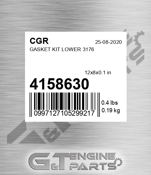 4158630 Gasket Kit Lower 3176