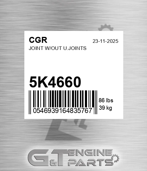 5K4660 CGR Joint W/out U.joints