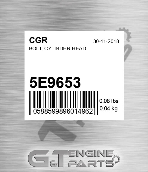 5E9653 CGR Bolt, Cylinder Head
