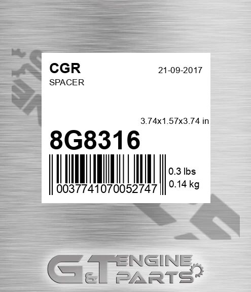 8G8316 CGR Spacer