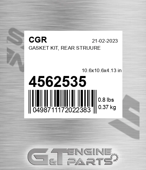 4562535 Gasket Kit, Rear Struure