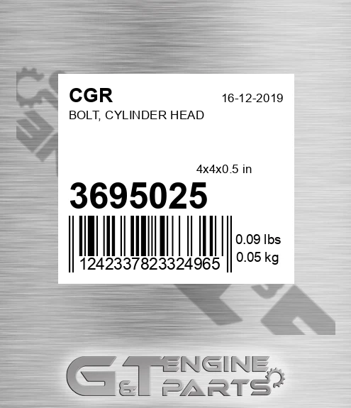 3695025 Bolt, Cylinder Head