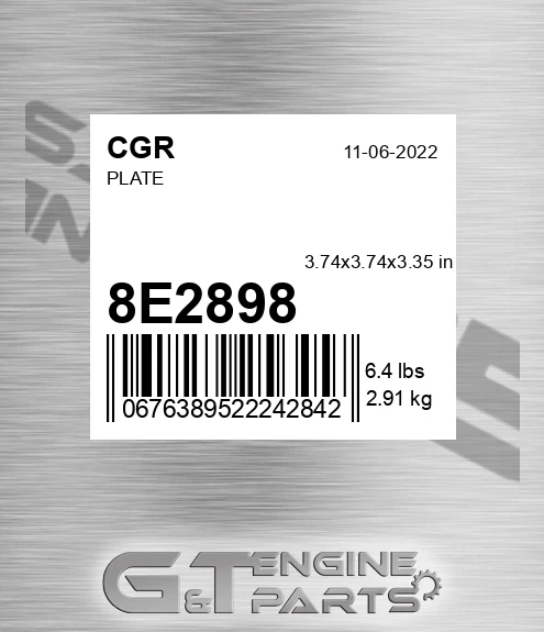 8E2898 CGR Plate