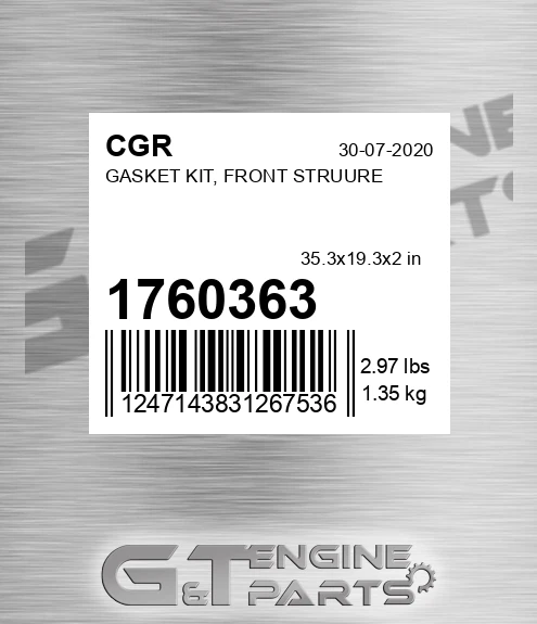 1760363 Gasket Kit, Front Struure for CGR