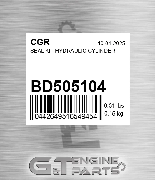 BD505104 CGR Seal Kit Hydraulic Cylinder