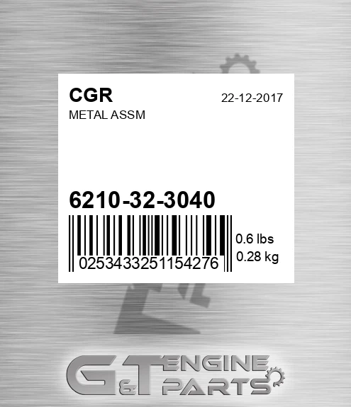 6210-32-3040 Metal Assm for CGR