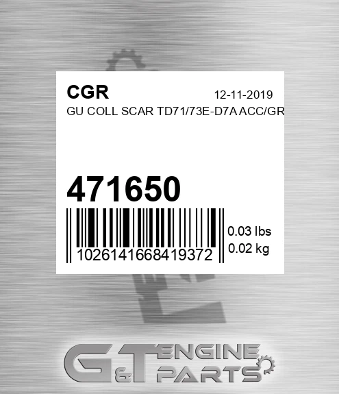 471650 Gu Coll Scar Td71/73e-d7a Acc/gr