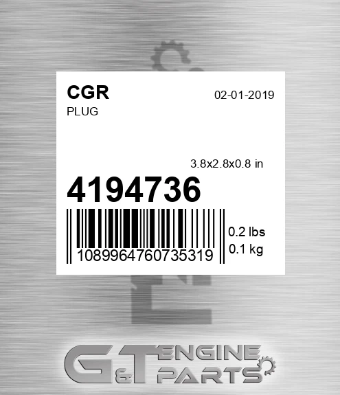 4194736 Plug for CGR