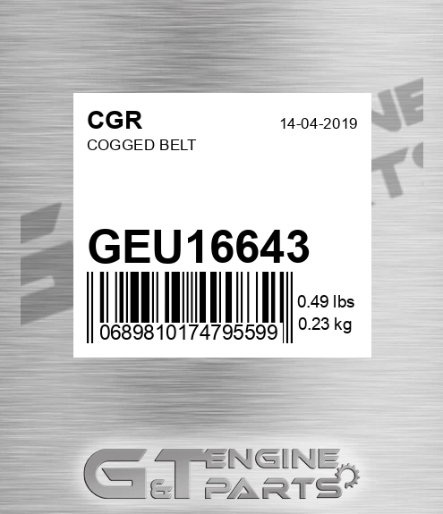 GEU16643 Cogged Belt