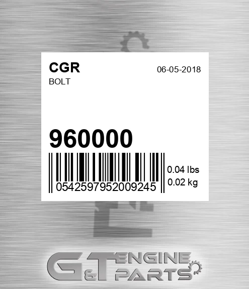 960000 Bolt