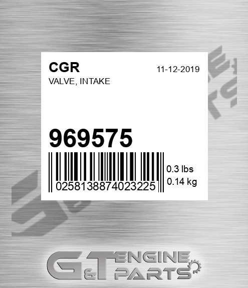 969575 CGR Valve, Intake