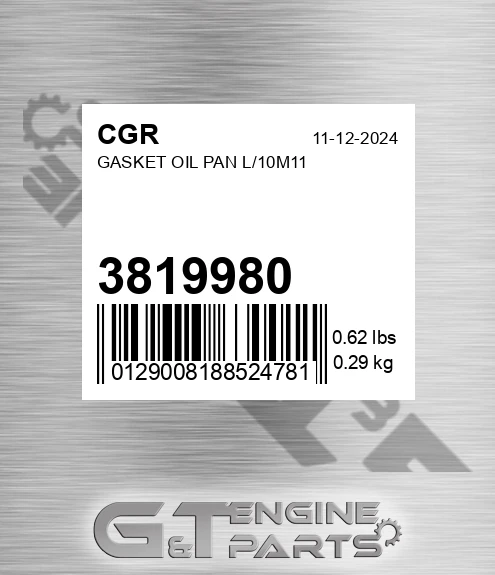 3819980 Gasket Oil Pan L/10m11