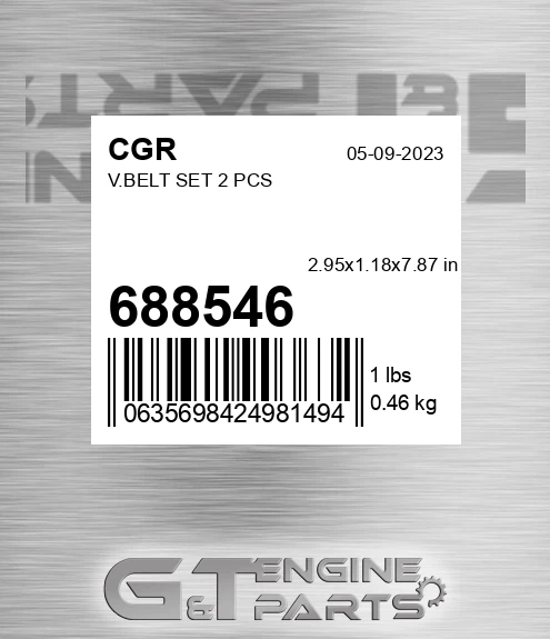 688546 V.belt Set 2 Pcs