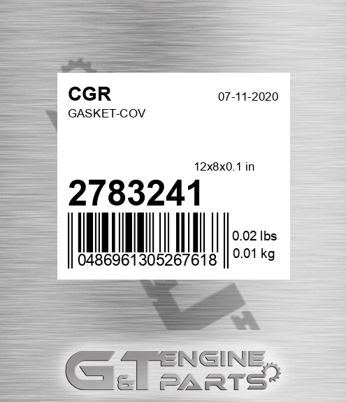 2783241 Gasket-cov for CGR
