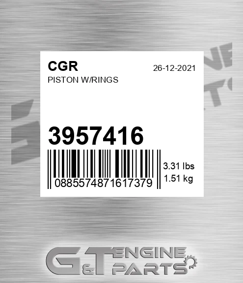 3957416 CGR Piston W/rings