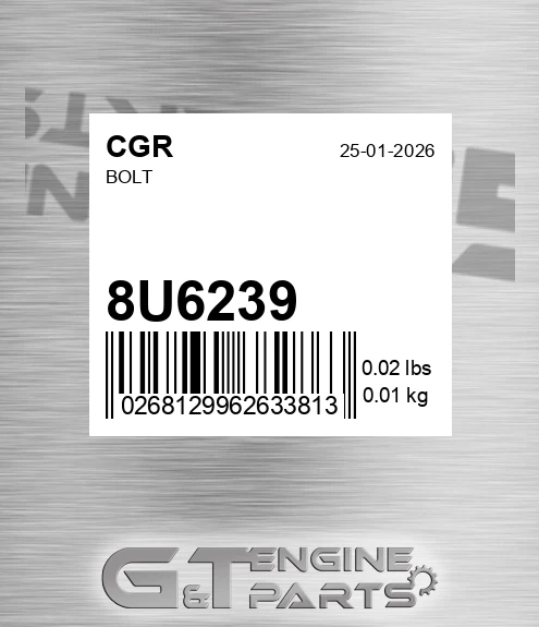 8U6239 Bolt for CGR