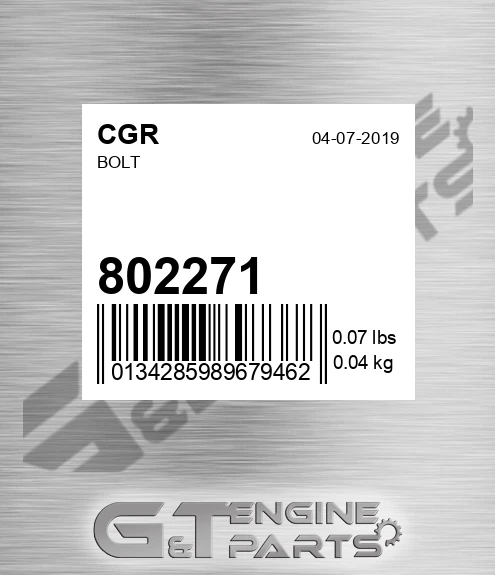 802271 CGR Bolt