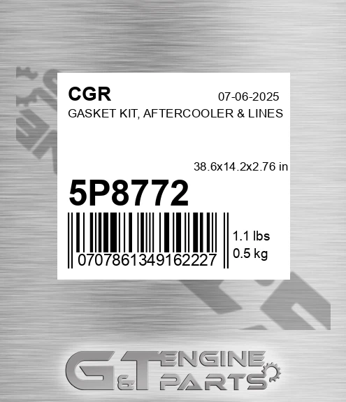 5P8772 Gasket Kit, Aftercooler & Lines