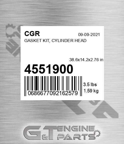 4551900 CGR Gasket Kit, Cylinder Head