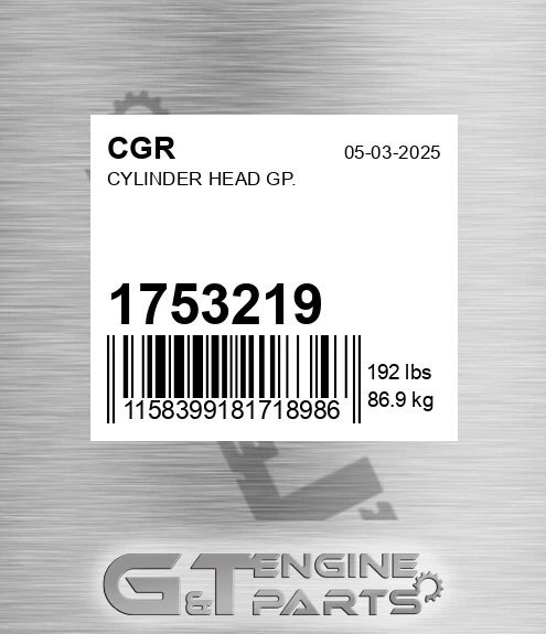 1753219 CGR Cylinder Head Gp.
