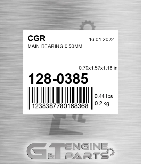 128-0385 CGR Main Bearing 0.50mm