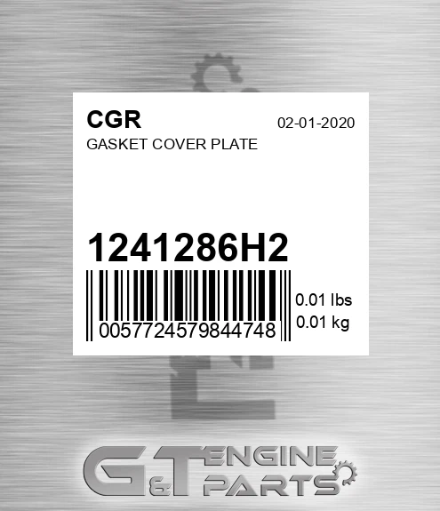 1241286H2 CGR Gasket Cover Plate