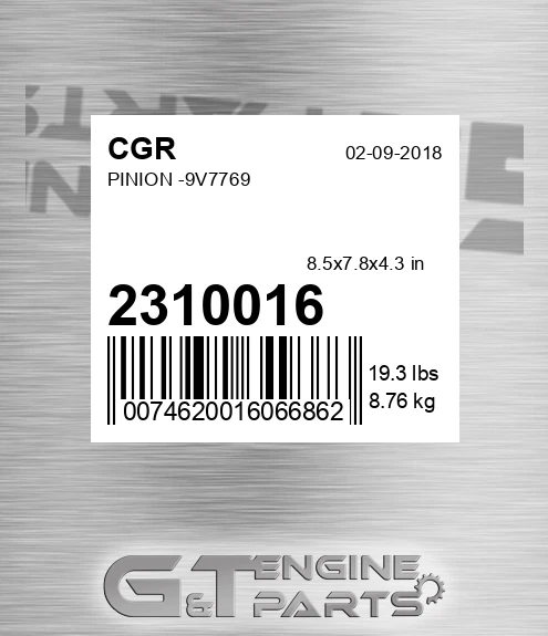 2310016 Pinion -9v7769