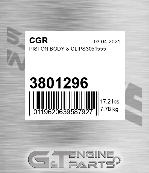 3801296 Piston Body & Clips3051555