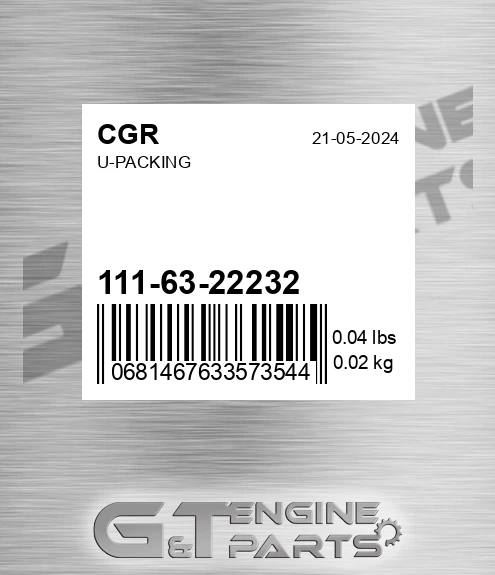 111-63-22232 U-packing for CGR