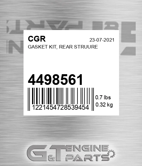4498561 CGR Gasket Kit, Rear Struure