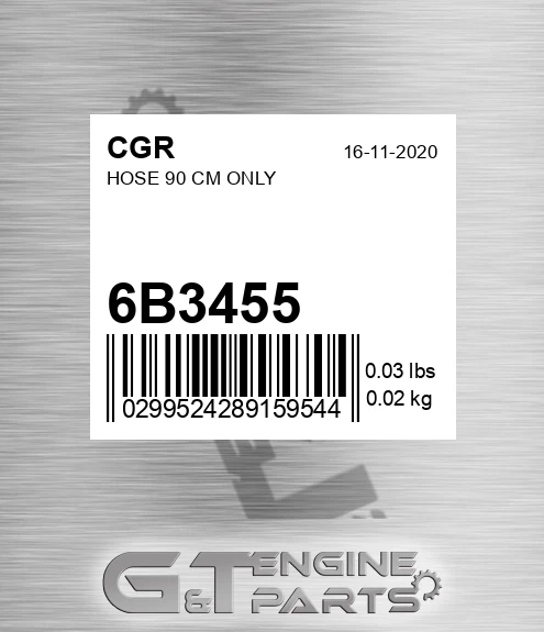 6B3455 CGR Hose 90 Cm Only