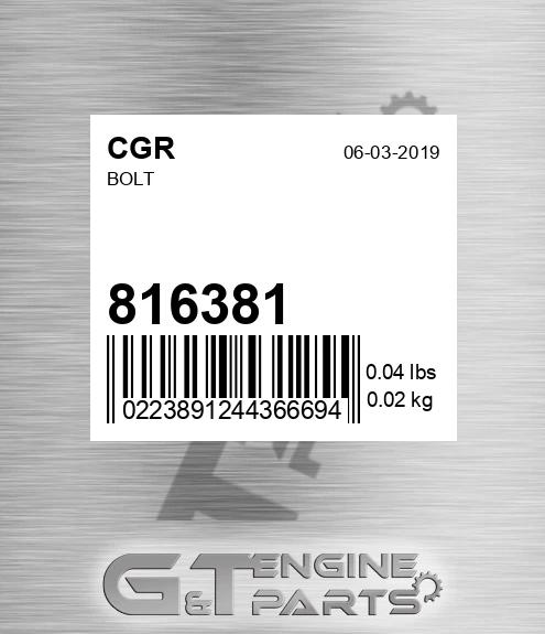 816381 CGR Bolt