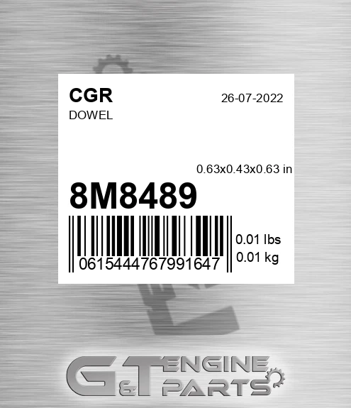 8M8489 CGR Dowel