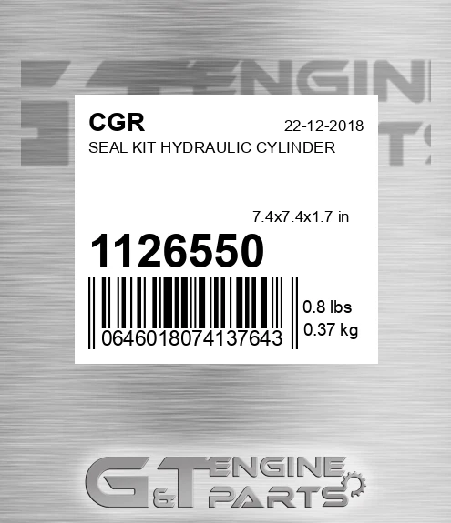 1126550 Seal Kit Hydraulic Cylinder
