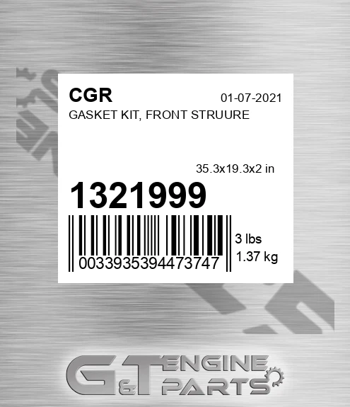 1321999 Gasket Kit, Front Struure for CGR